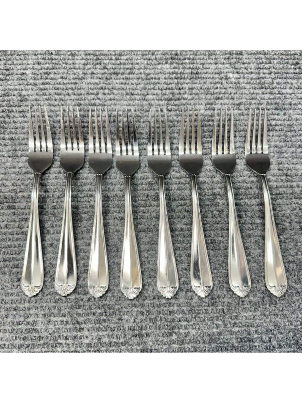 Hampton Silversmiths Dinner Forks Stainless Pattern 196 Replacement Set Lot Of 8